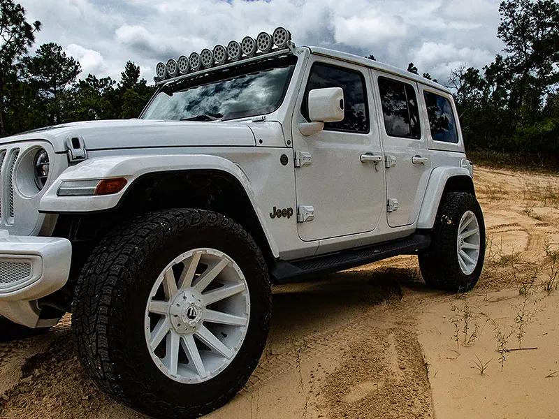 Picture of White 4-door Wrangler JL Jeep by Distinction Applied OEM Painted Parts