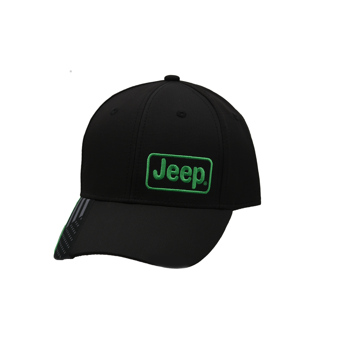 American Flag Brim Black Hat Jeep Logo Bright Green Patch
