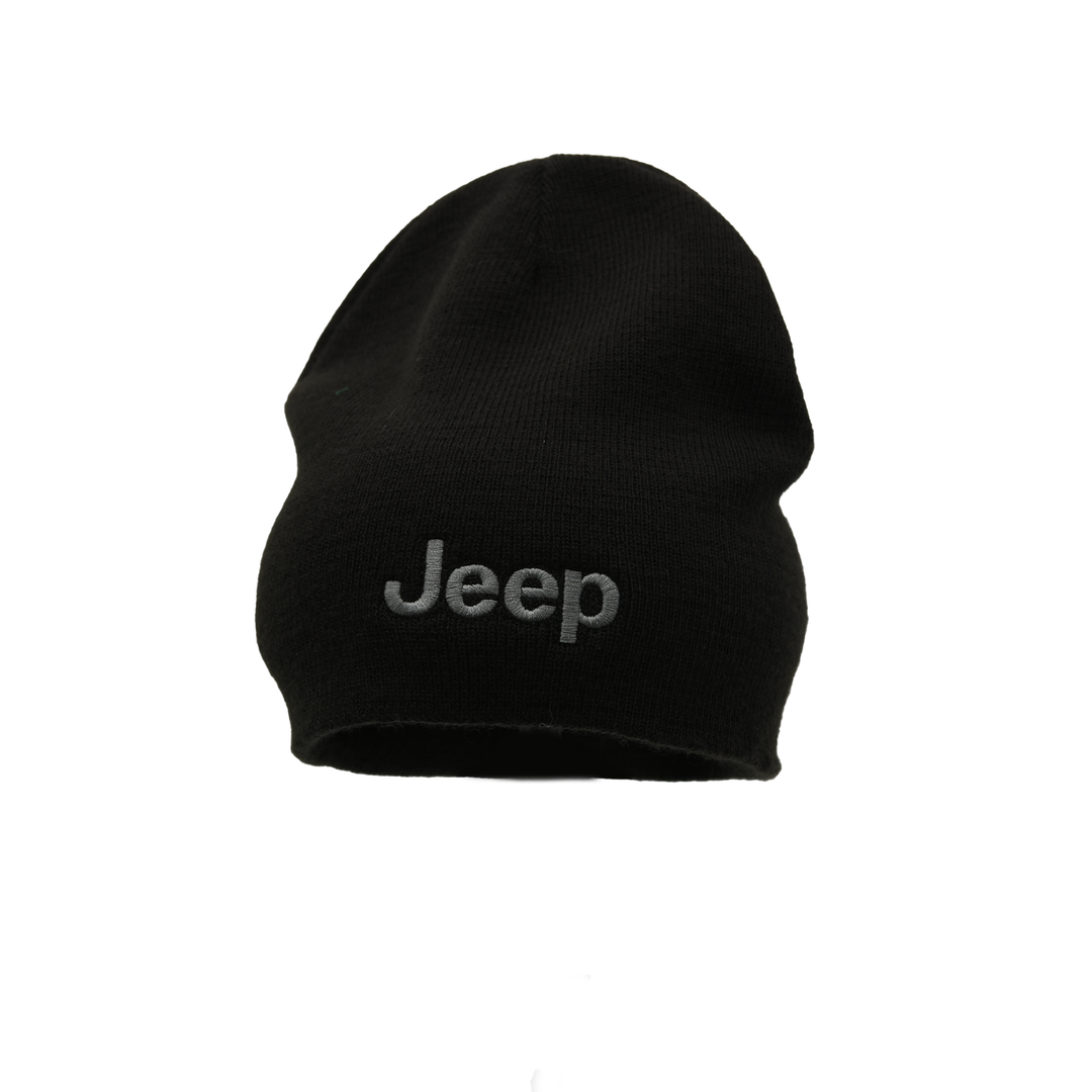 Black Beanie Featuring Jeep Grey Thread Logo