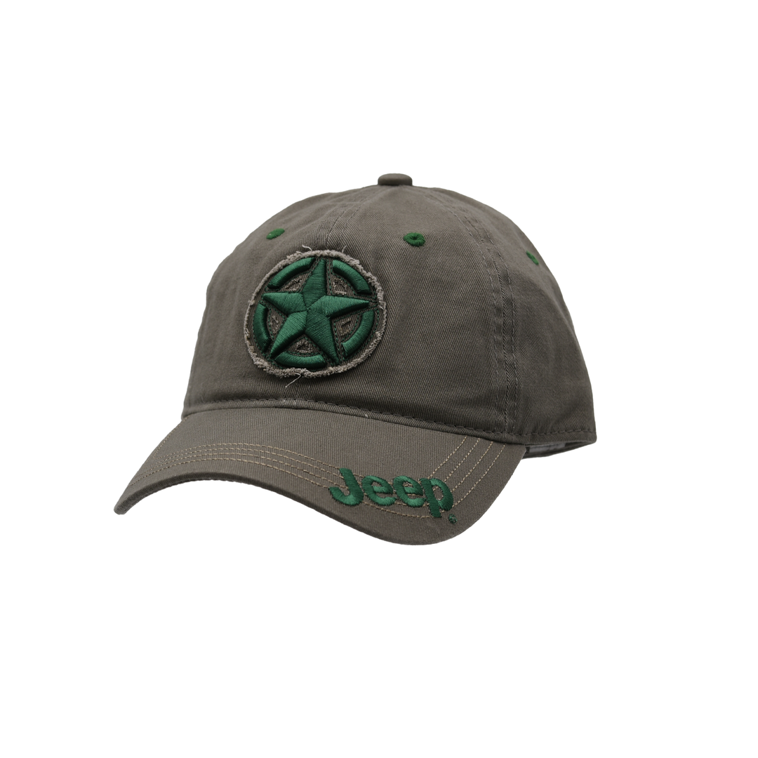 Military Inspired Jeep® Charcoal Green Distressed Star Cap