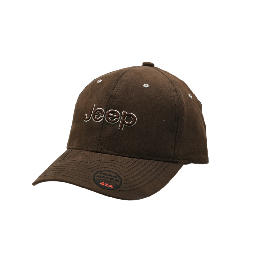 Trail Rated 4x4 brown licensed Jeep Logo baseball cap with embroidery