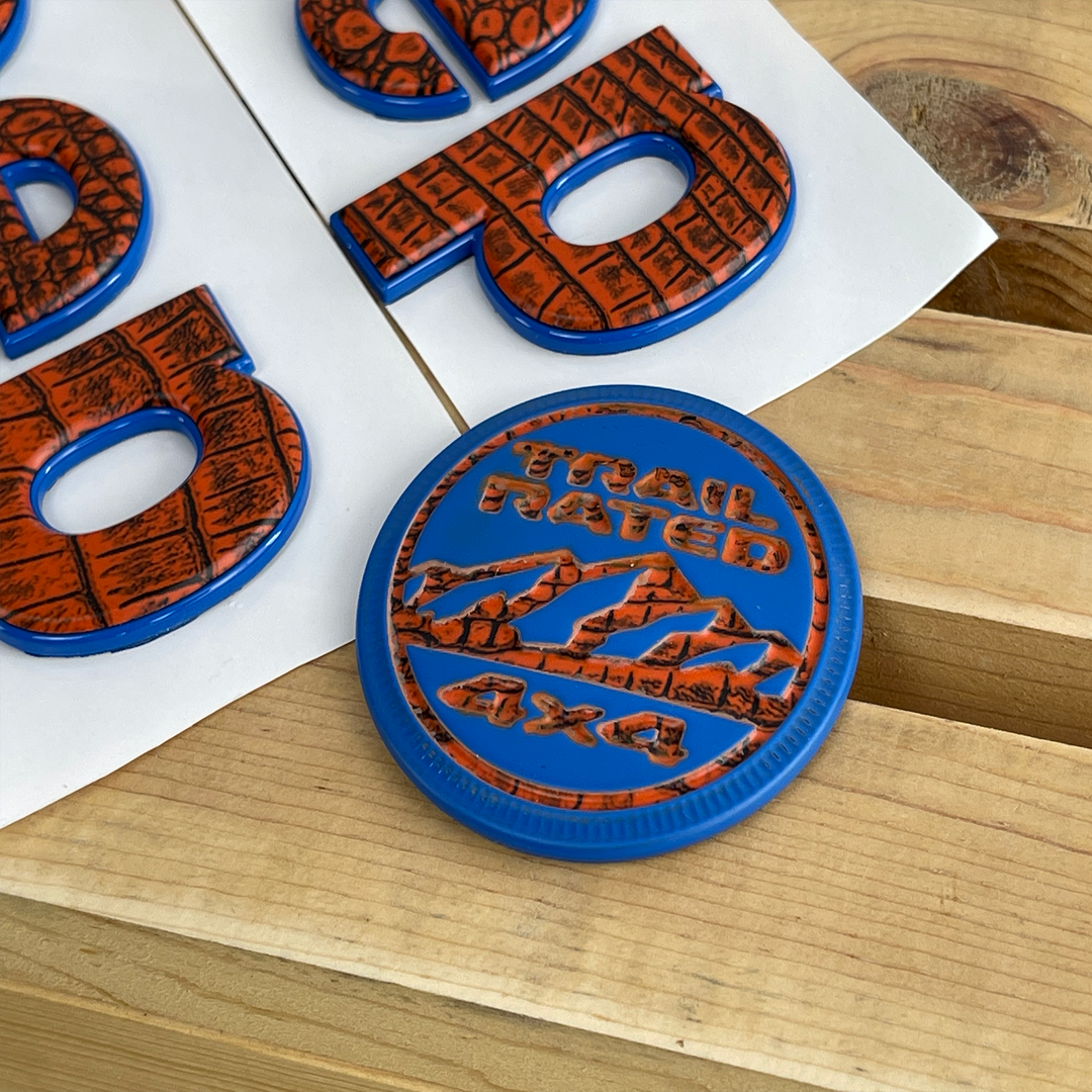 Punkn and Hydro Blue Trail Rated Badge and Nameplate