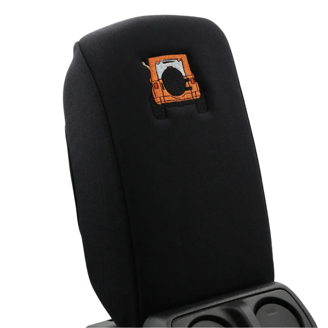 Embroidered Center Console Armrest Cover "Jeep Rear End"