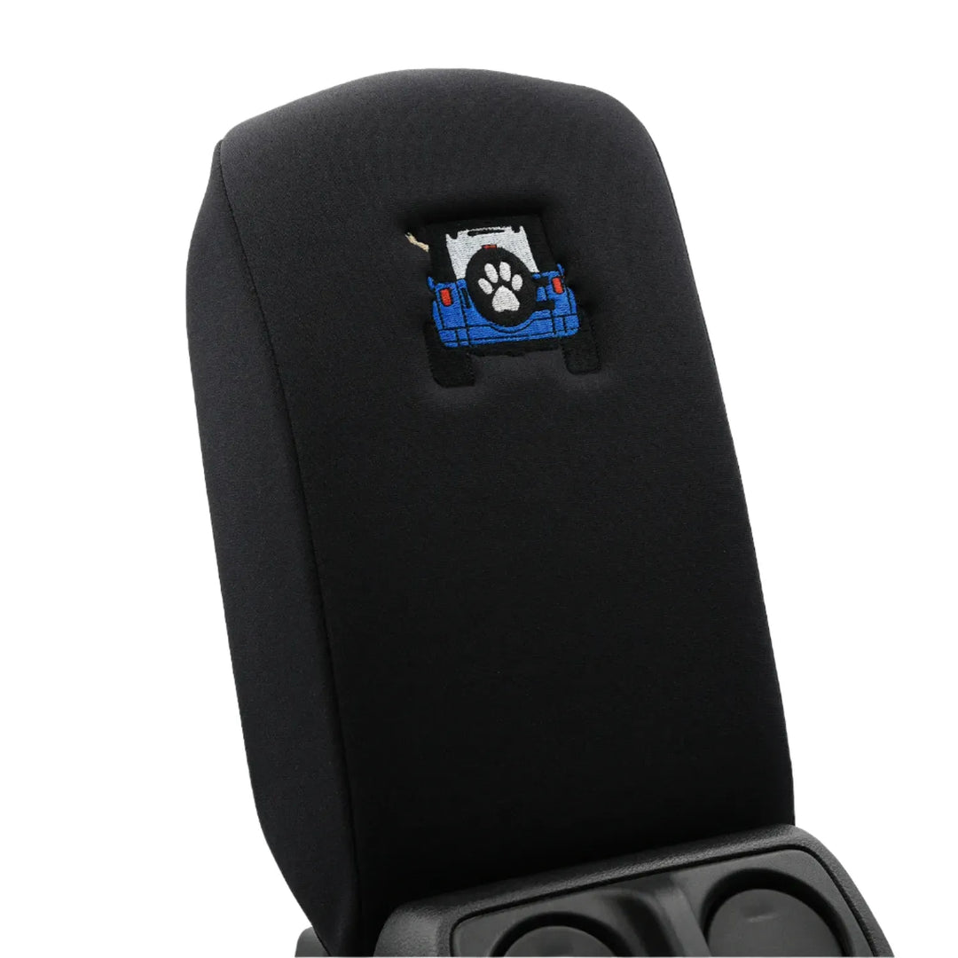 Embroidered Center Console Armrest Cover "Jeep Rear End"