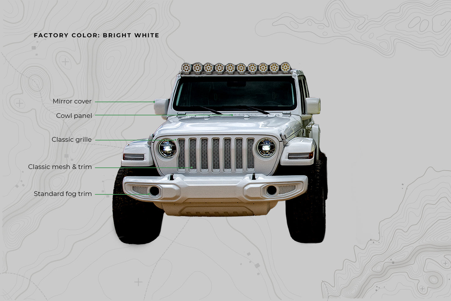 Jeep Comparison Chart OEM Bright White