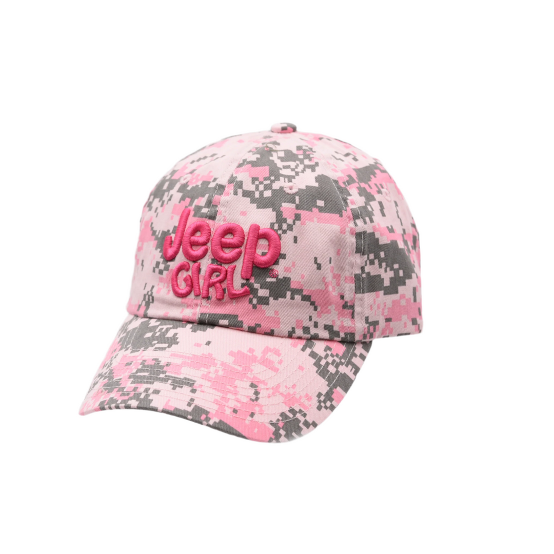 Licensed Camo Pink Baseball Cap with 3D puffed Jeep Girl Embroidery