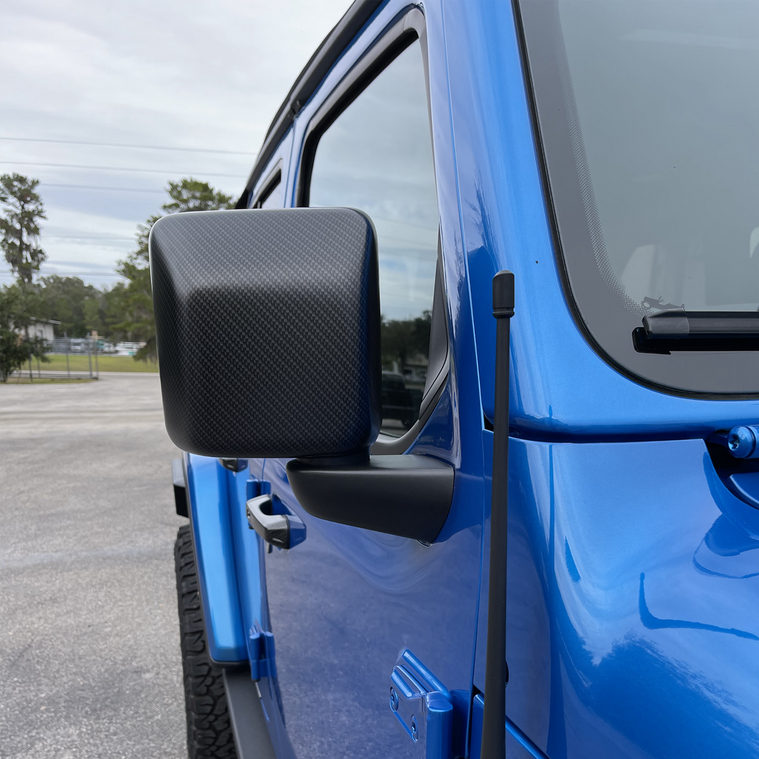 Black Carbon Standard Matte Finish Graphic Mirror Cover