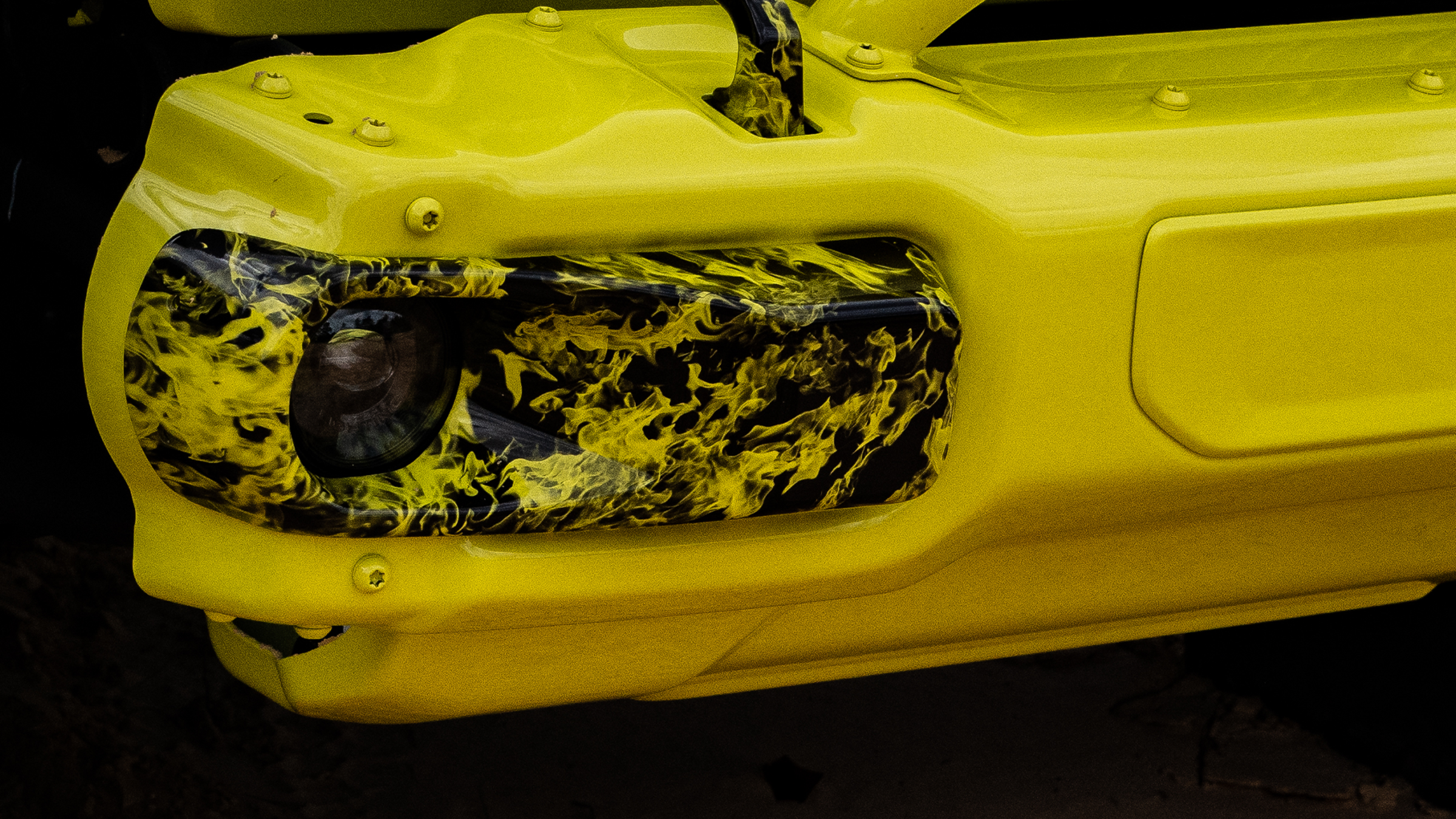 Fog Trim Naughty Fire Graphic and High Velocity Yellow Color Match