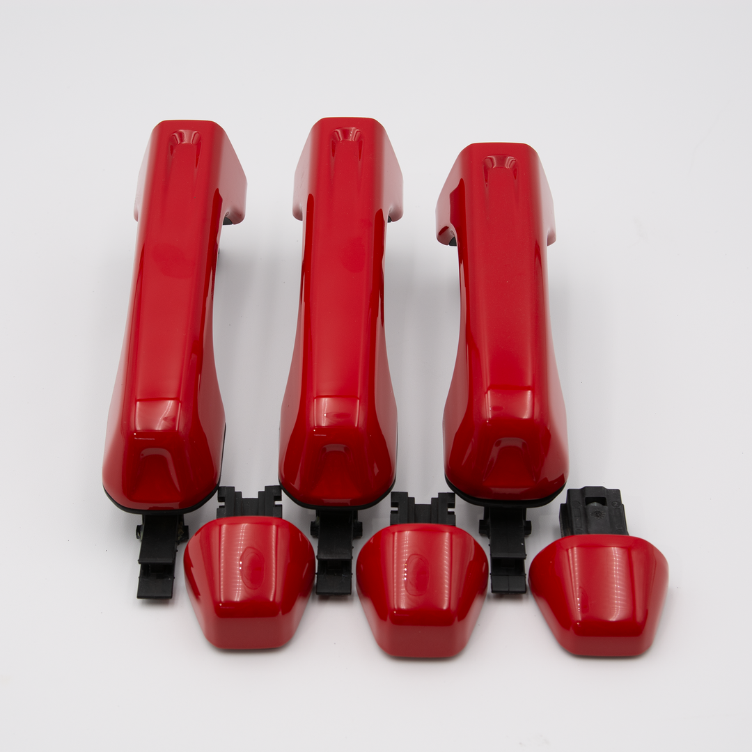2-Door JL Firecracker Red custom painted standard entry no buttons, 3 handles