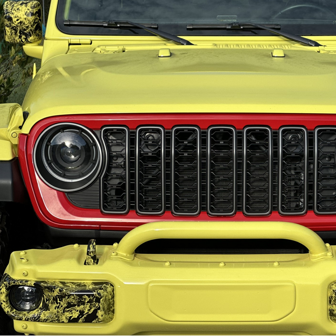 Aftermarket Grille and Surround in Firecracker Red 