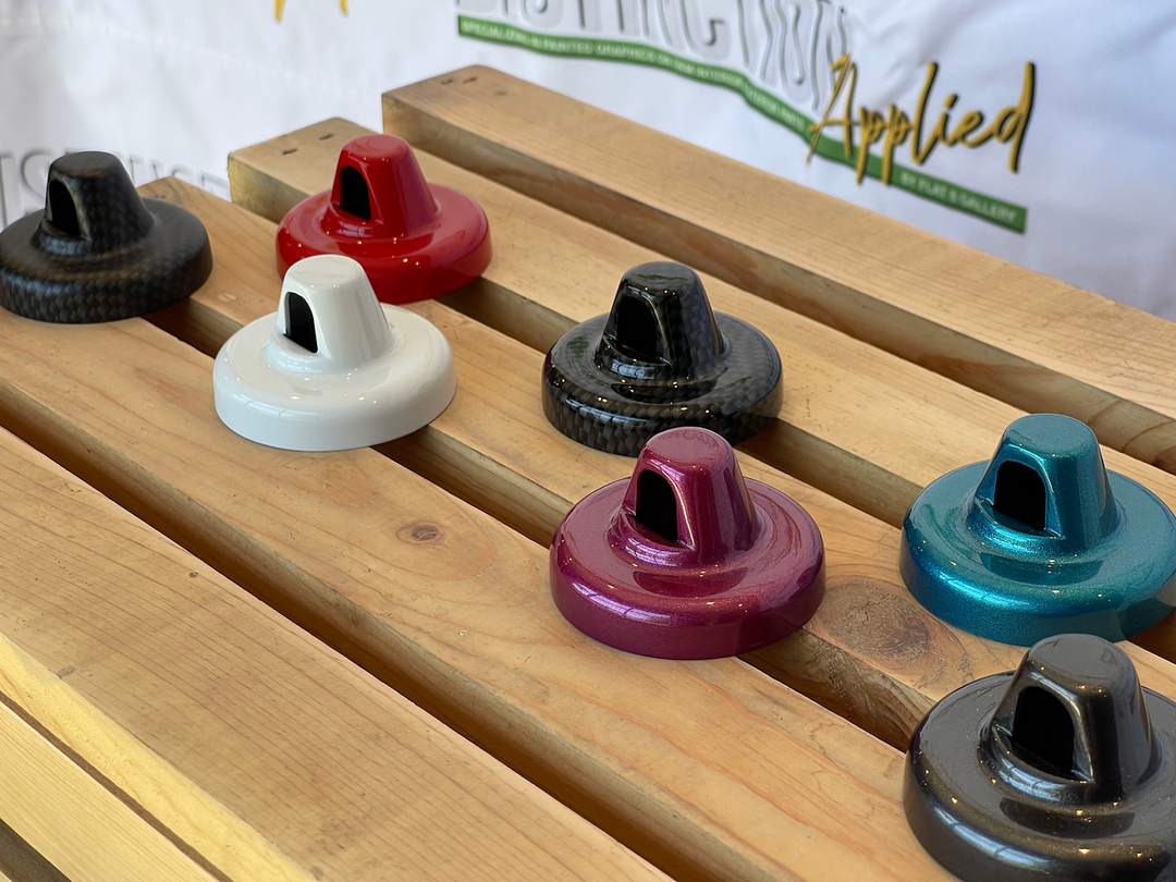 Distinction Applied Antenna Caps in OEM and Graphic Colors
