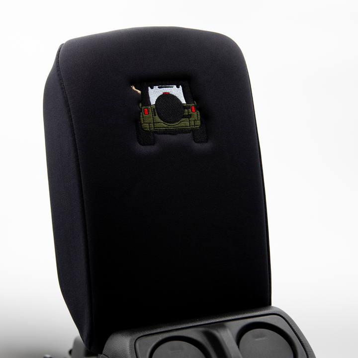 Black Armrest Console Cover Jeep Rear End Army Green with Black Top