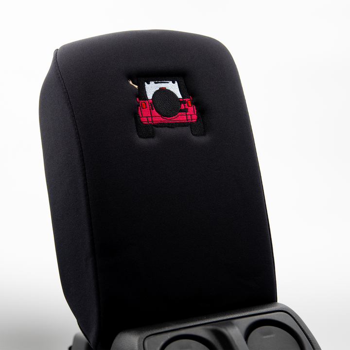 Black Armrest Console Cover Jeep Rear End Hot Pink with Black Top