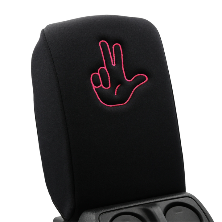 Black Armrest Cover Jeep Life Finger Wave in Pink