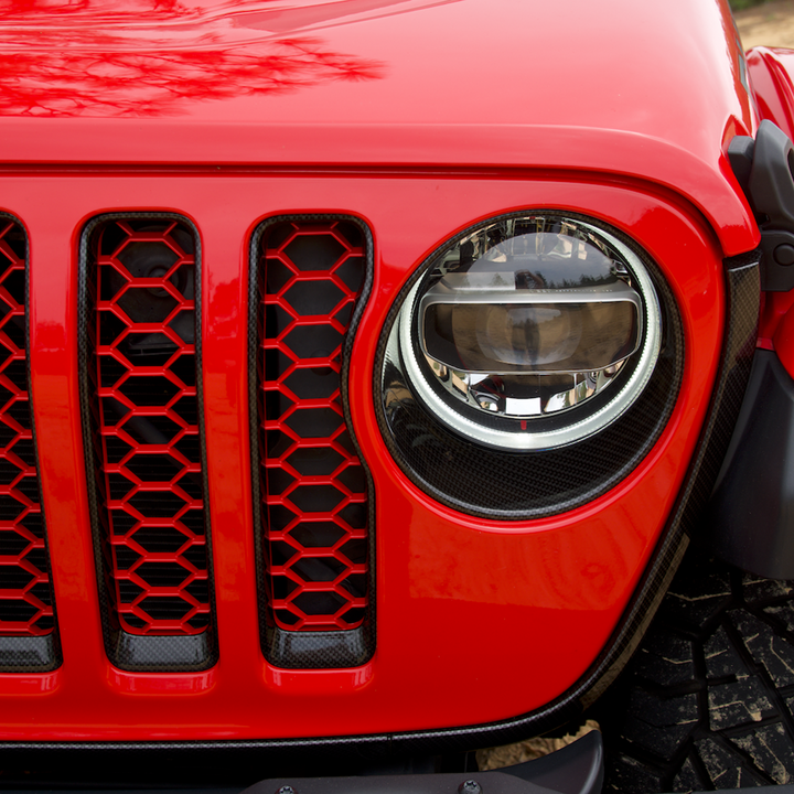 Black Carbon Standard Grille Trim Rubicon Gray base color Classic Grille 2018-2023