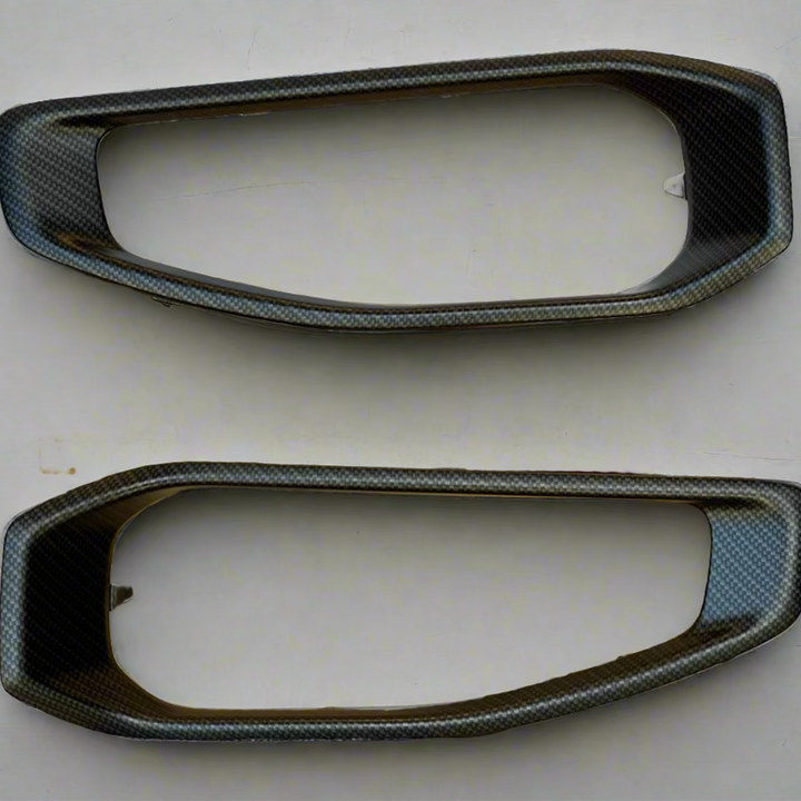 Bumper Fog Trim light cover isolated Black Carbon Graphic pair