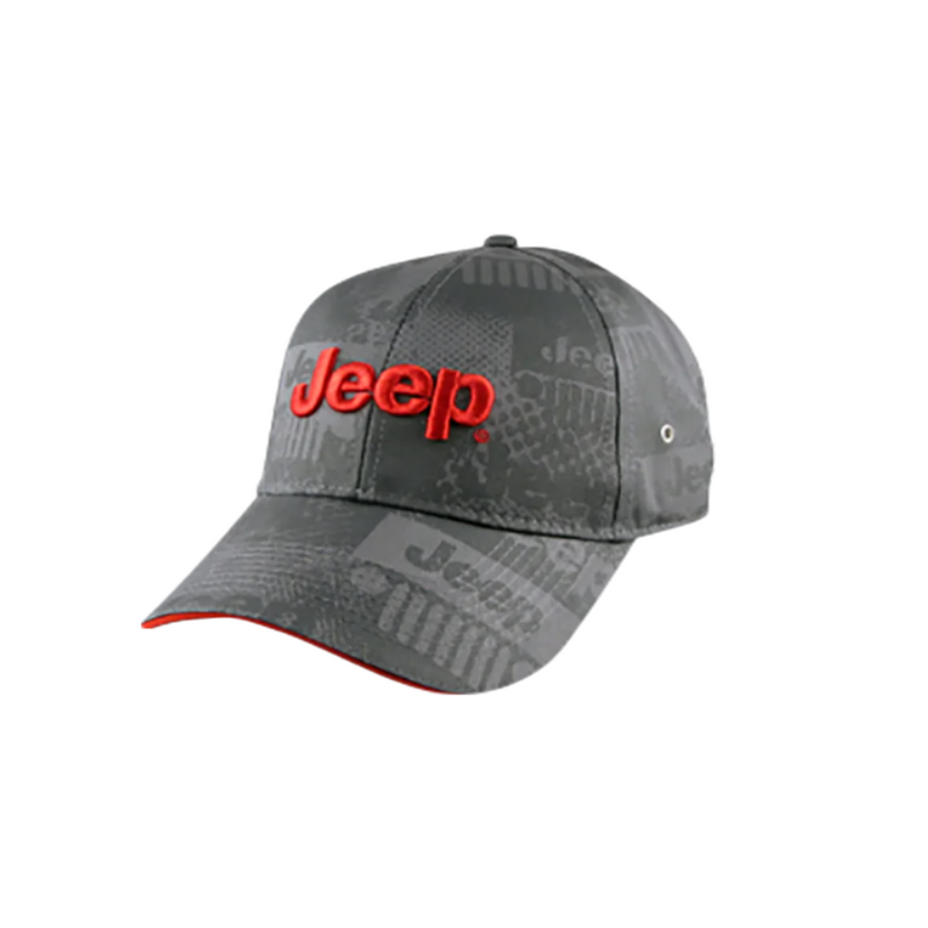 ★JEEP★ Essential Small JEEP Logo Ball Cap JQ5GCU191BK Charcoal_Red_3D_Licensed_Jeep_