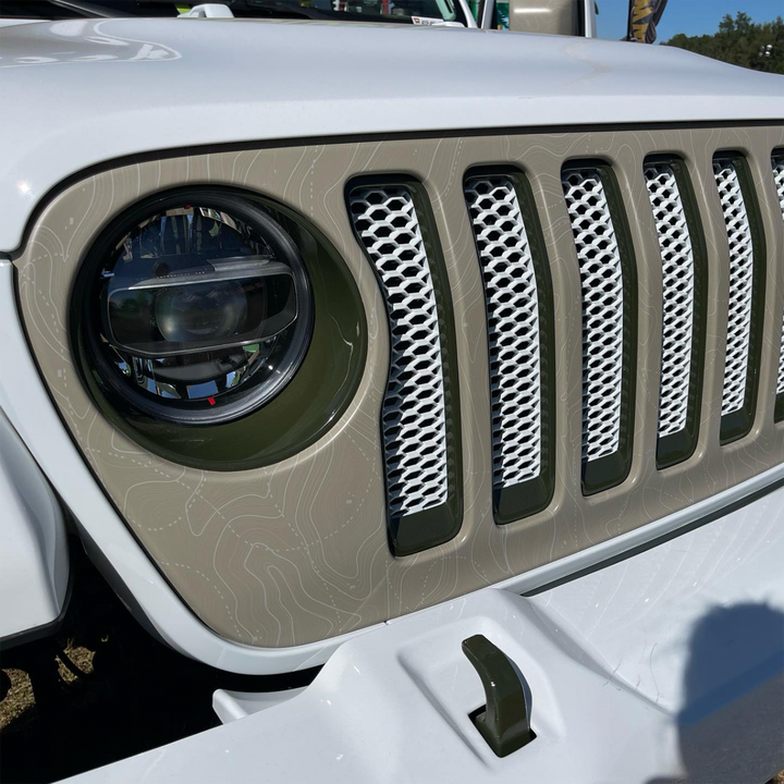 JL/JT Classic Grille Topographic pattern with Sarge Green base color 