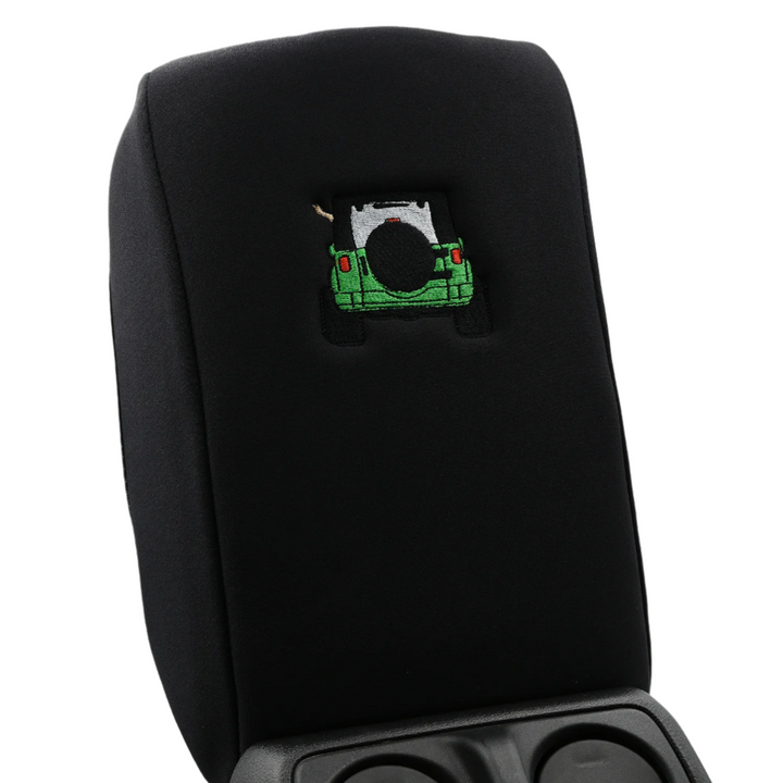 Black Armrest Console Cover Jeep Rear End Green with Black Top