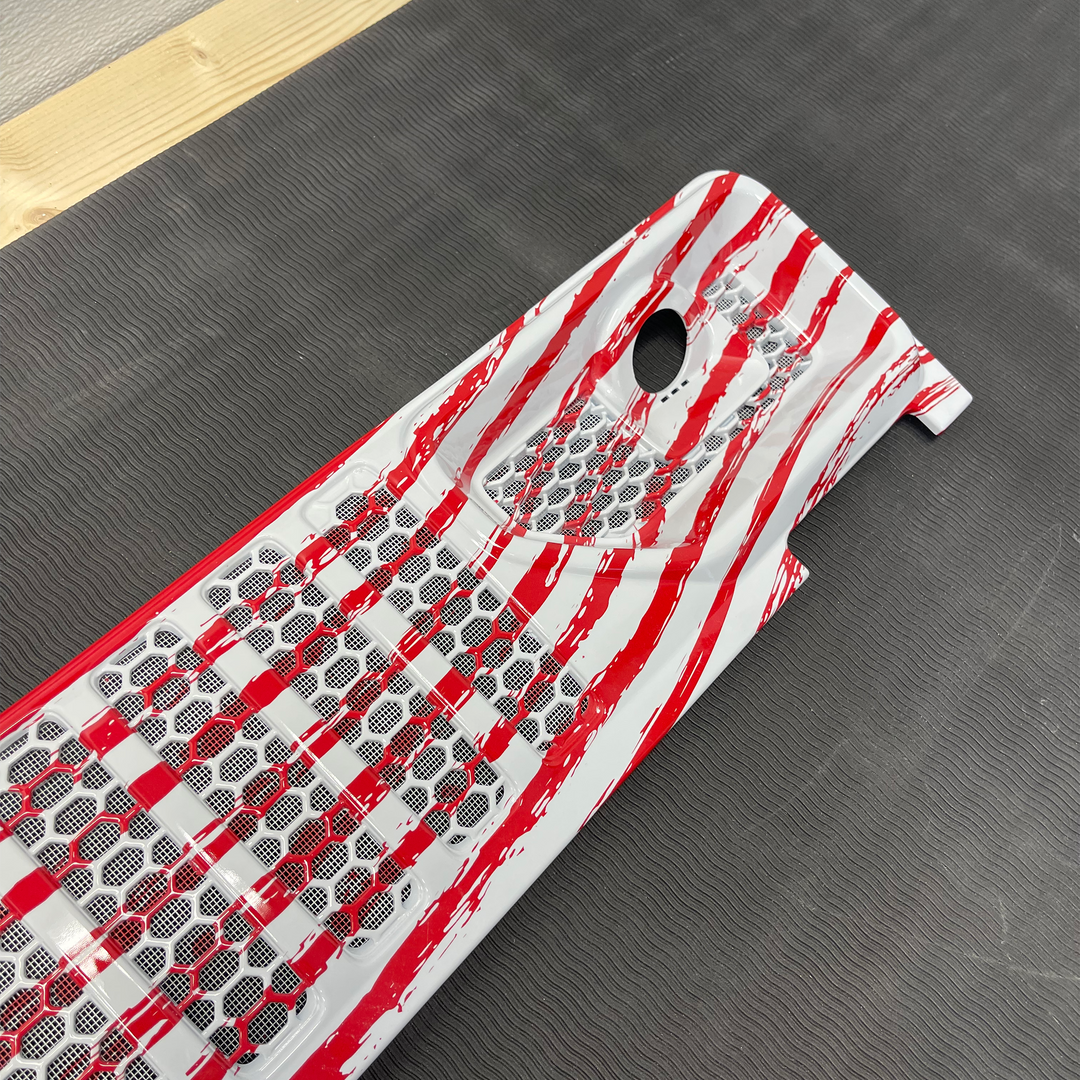 Tattered Flag Red, White, Blue custom cowl wiper panel