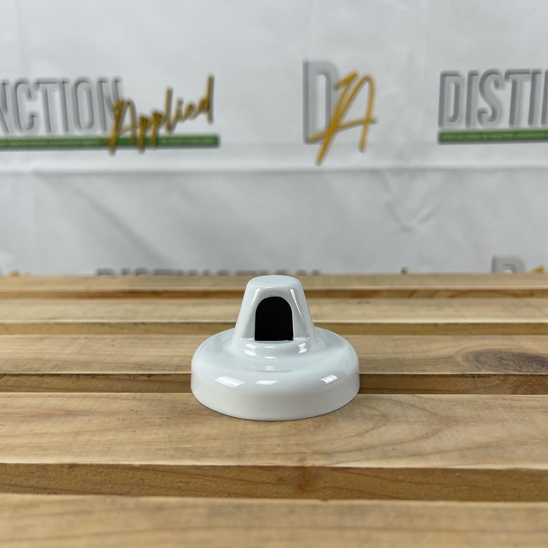 Distinction Antenna Cap OEM painted in Bright White on wood slats