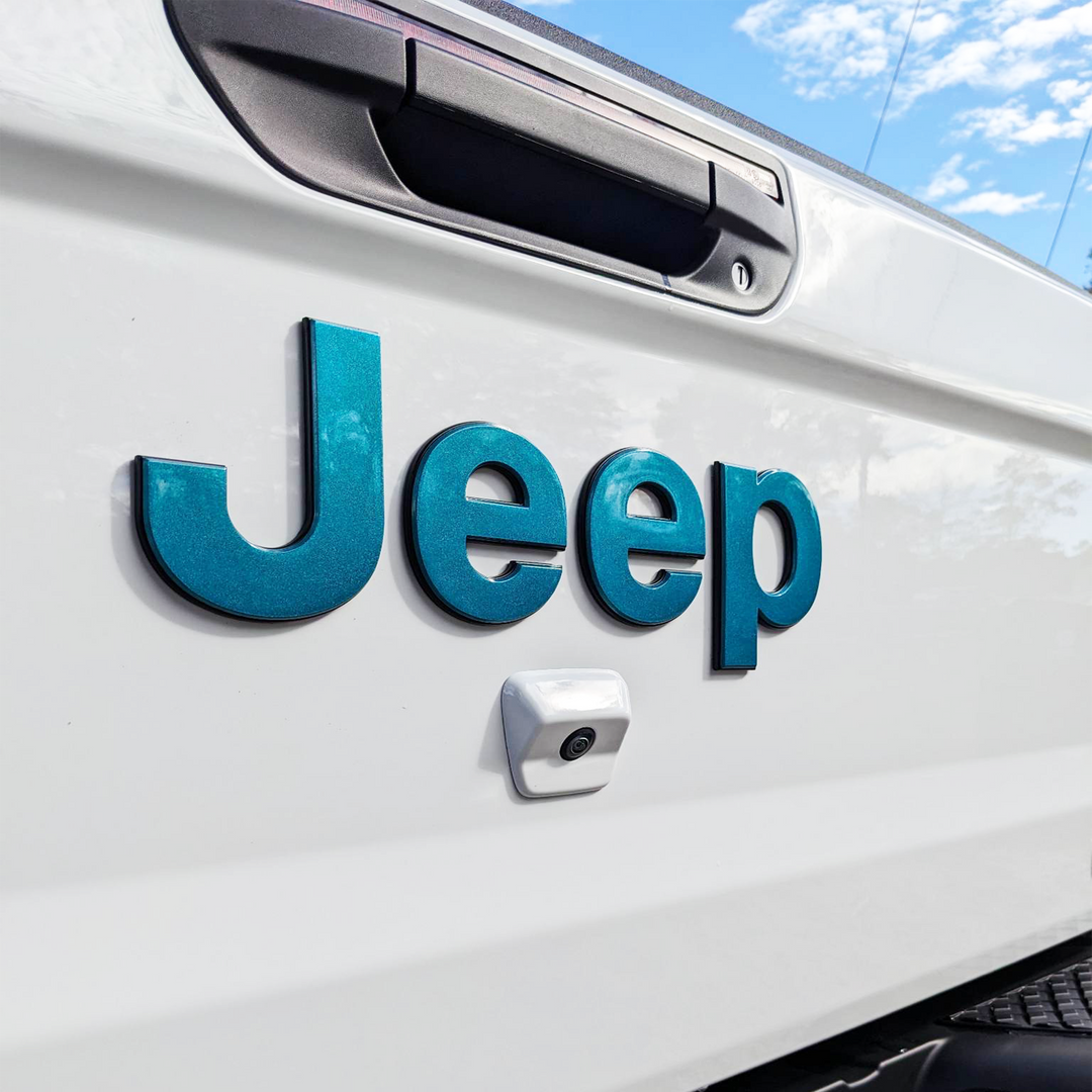 JT Gladiator Jeep Tailgate Emblem Custom Painted Bikini Pearl Gloss