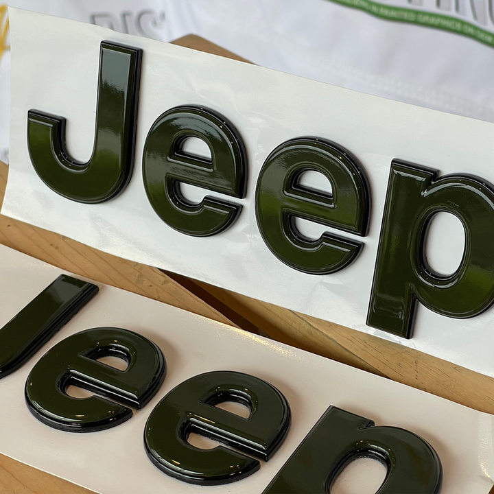 Distinction® Painted "JEEP" Nameplate Emblems JL/JT/JK