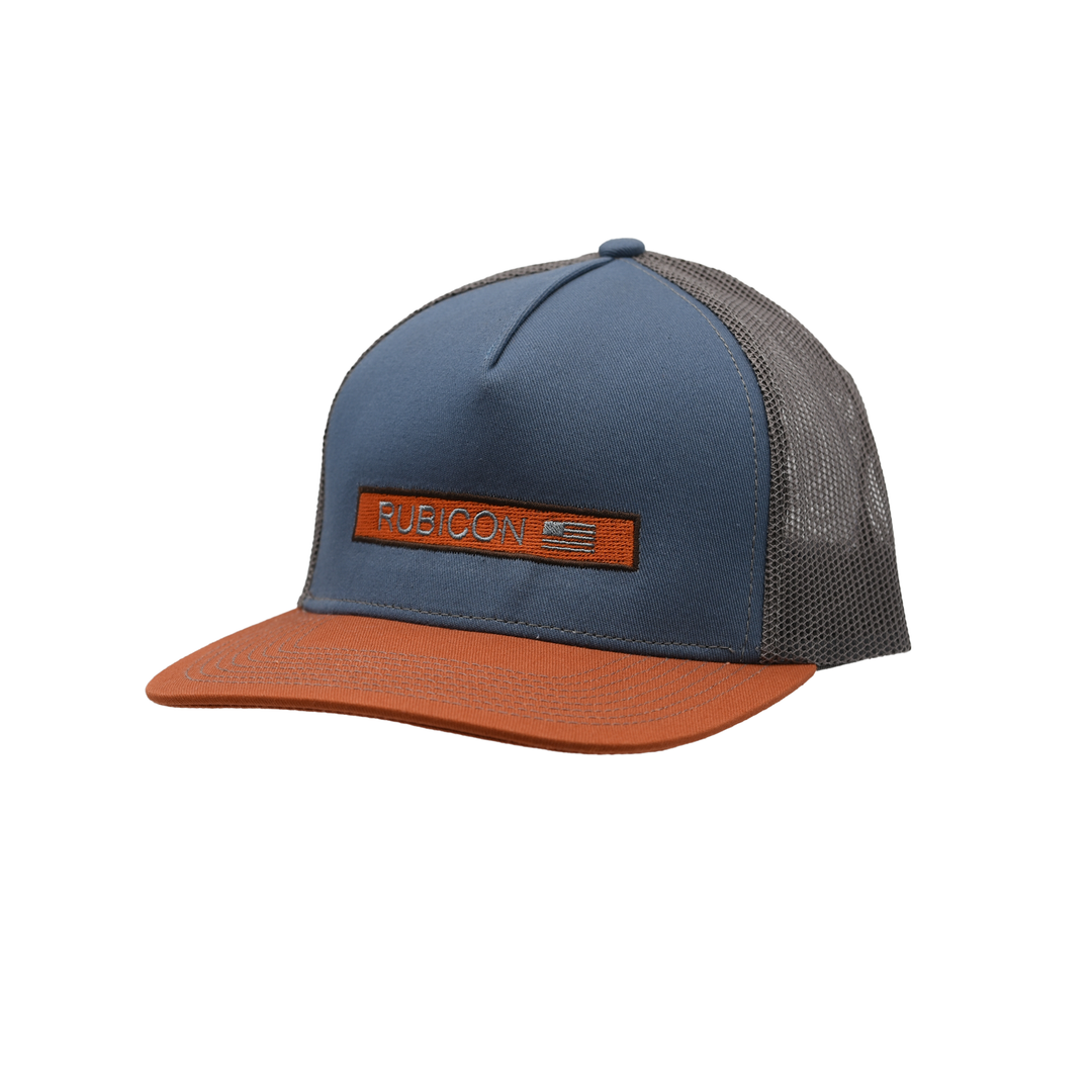 Lo-Pro Steel Blue and Orange Rubicon Trucker Hat 