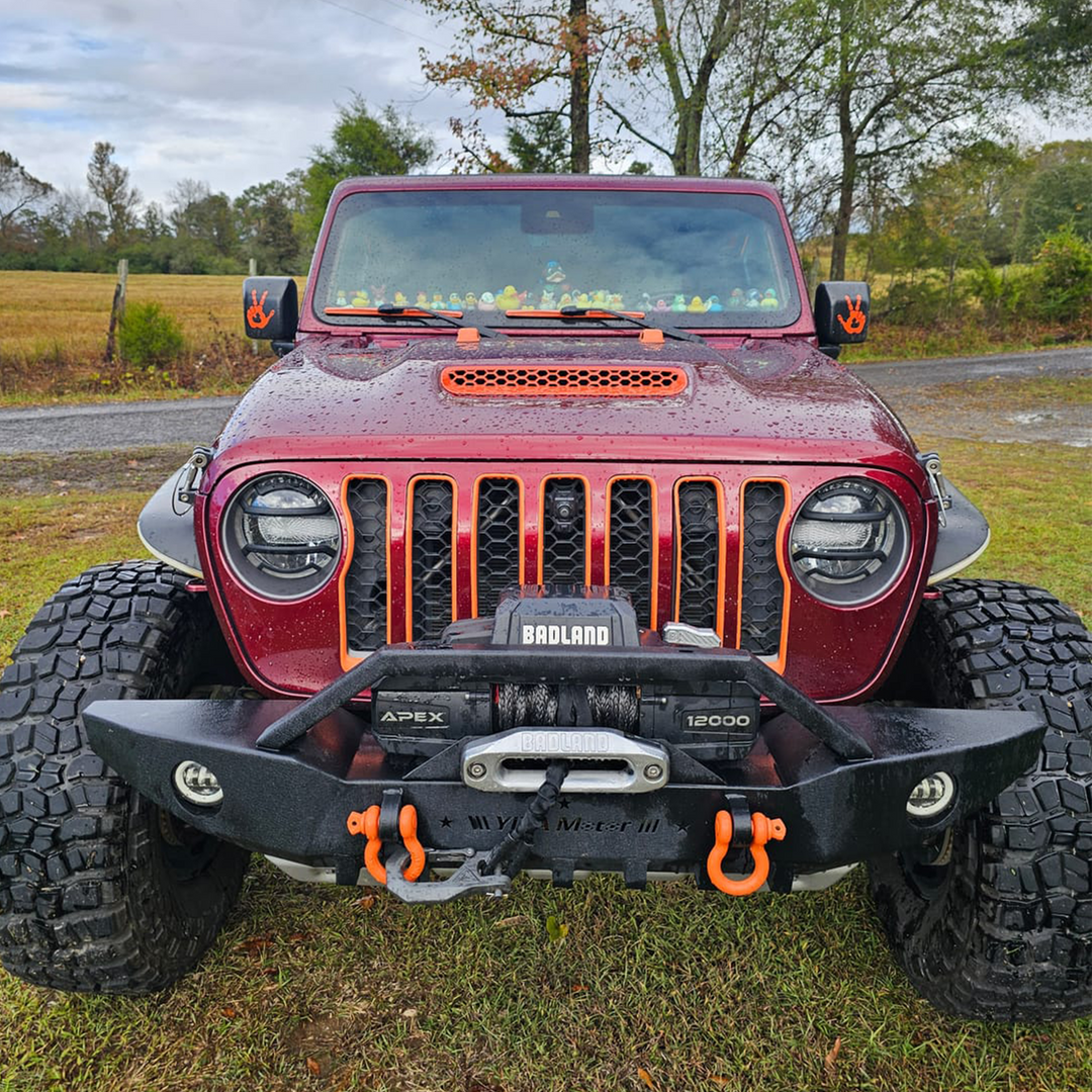 Customer photo of a Mojave JT hood vent in Mojave orange with gloss finish