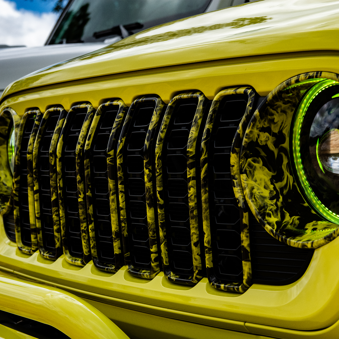 Mopar Grille Naughty Fire Trim High Velocity Yellow Base