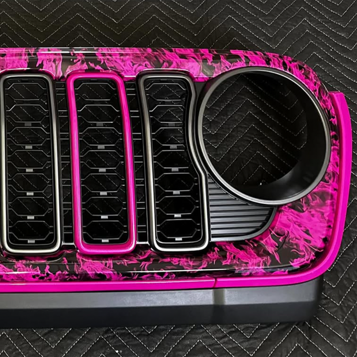 Pink Metallic and Naughty Fire Hydrographic Grille, Trim Slot and Surround