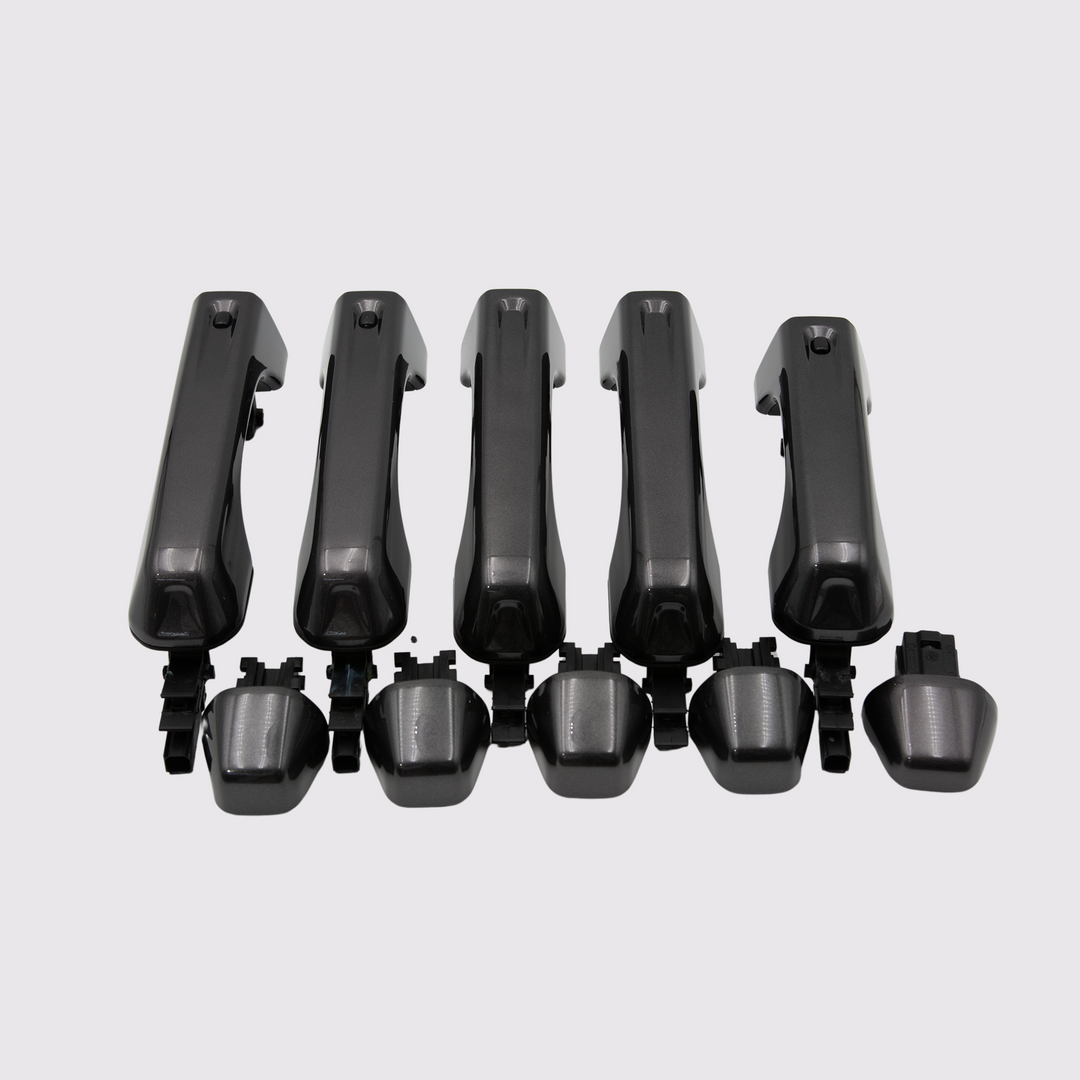 4-door Black prefinished by Mopar keyless proximity entry door handles for JL. 5 handles with buttons