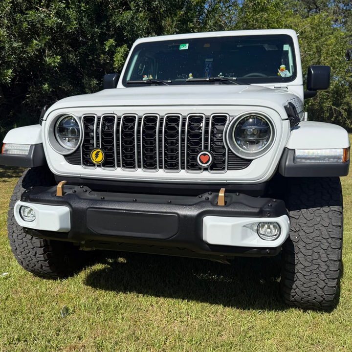 Rubicon Steel Front Bumper Fog Trim Bright White
