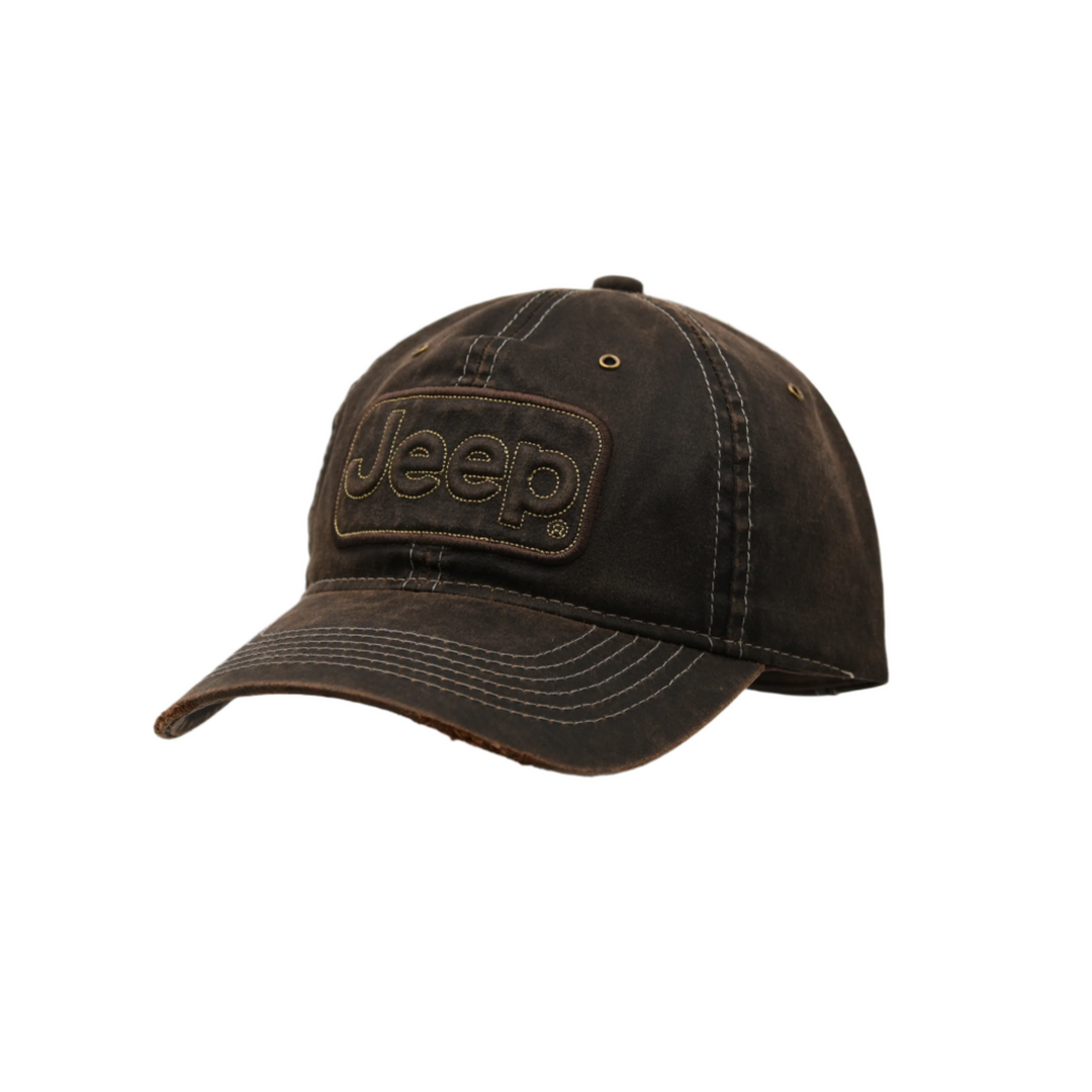 Rugged Brown Jeep Logo Patch and Cap