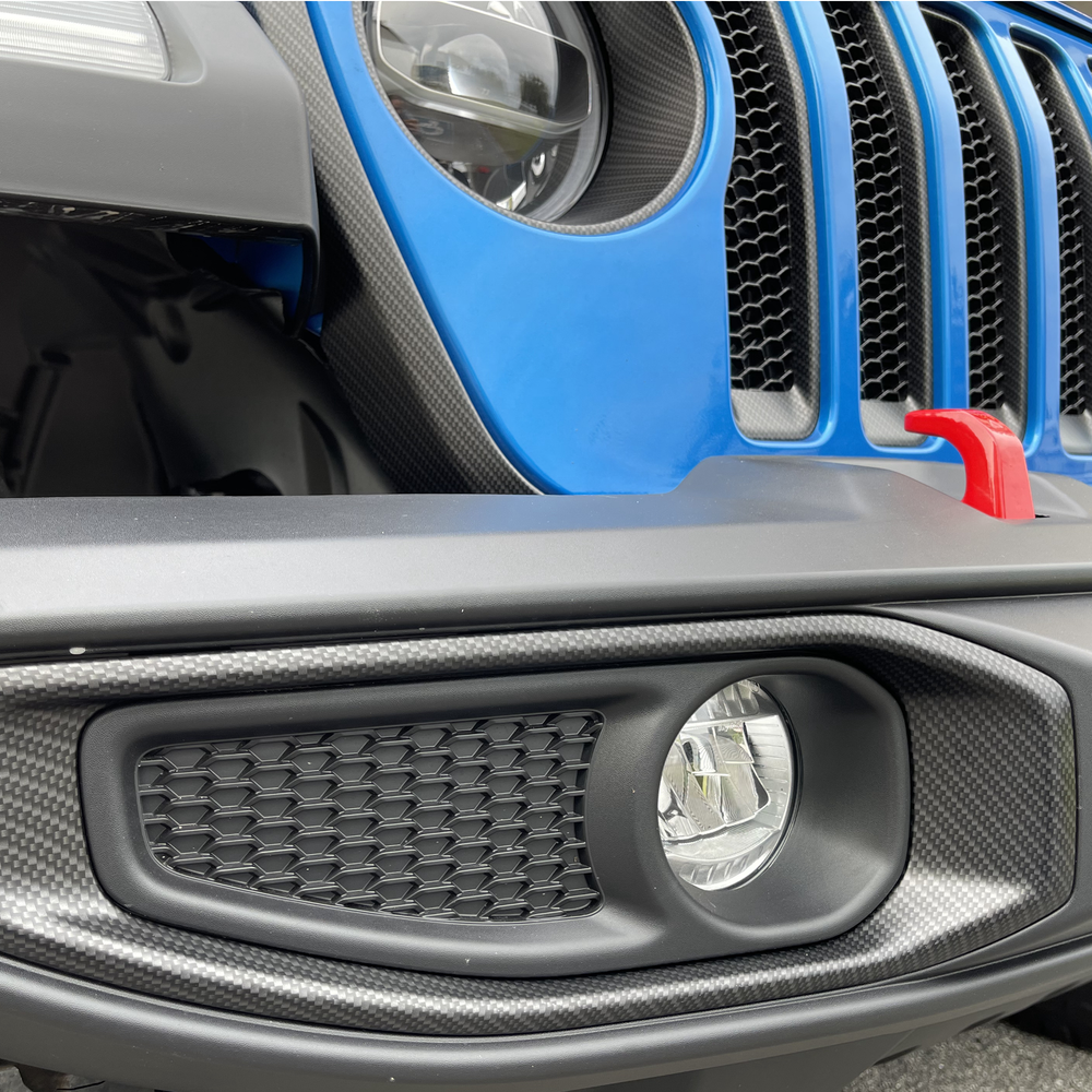 Black Carbon graphic matte finish front bumper fog light covers 