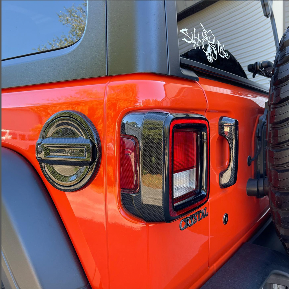 Tail Light, Fuel, Door, and Tailgate Handle Black Carbon graphic gloss finish