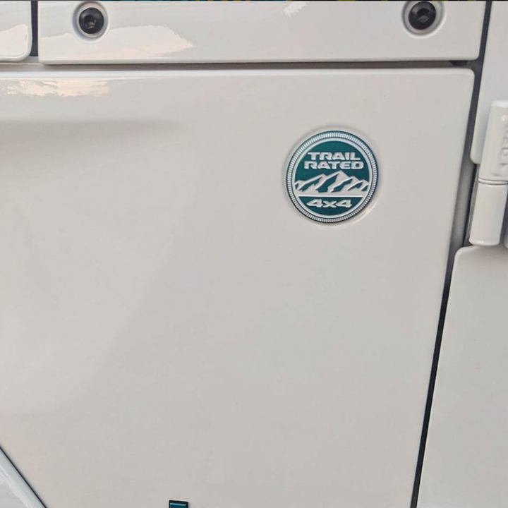 Trail Rated Badge Bright White Inset Bikini Pearl Face OEM Color 