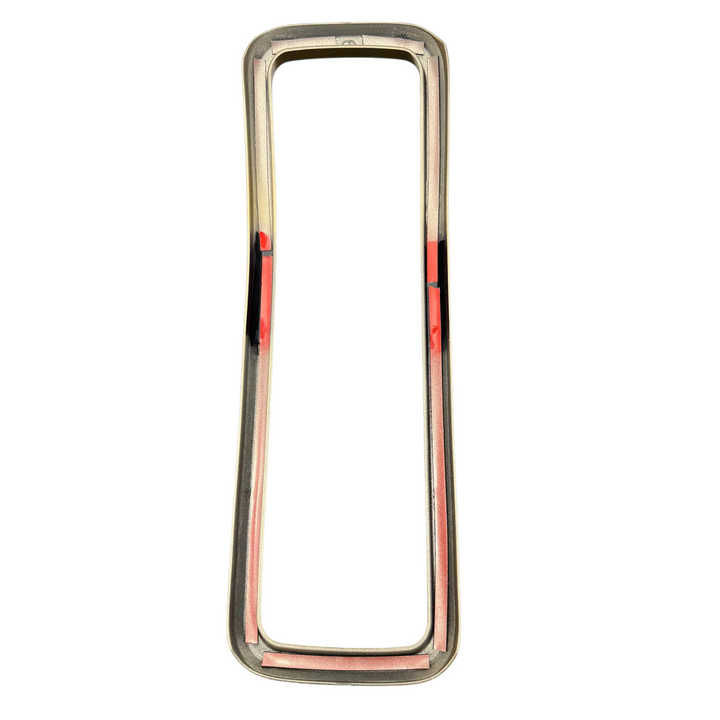 Aftermarket stick-on trim slot back view