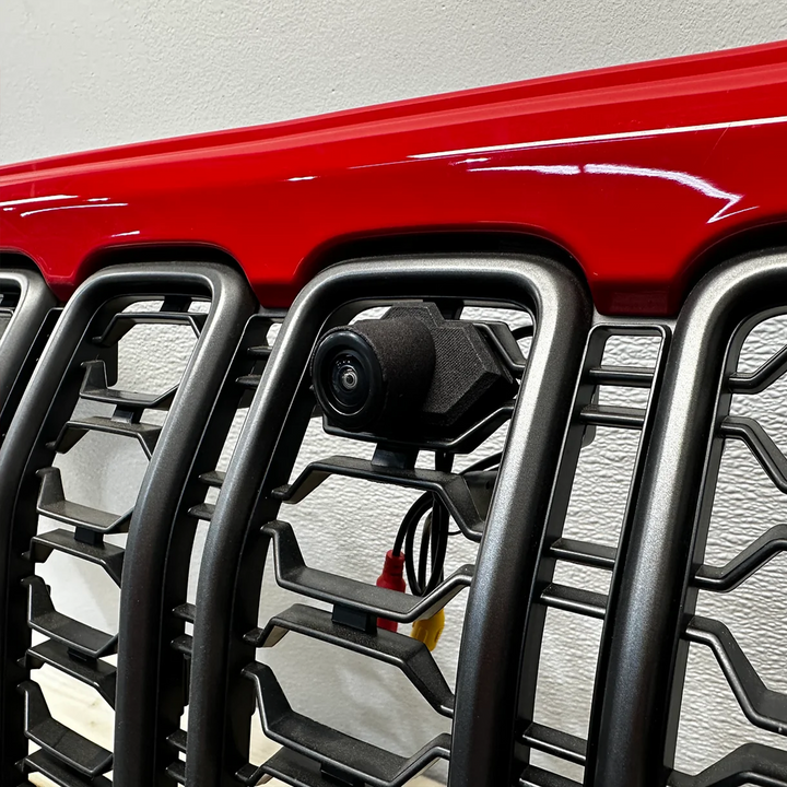 Aftermarket camera kit close up for Mopar and Aftermarket Mopar Grilles