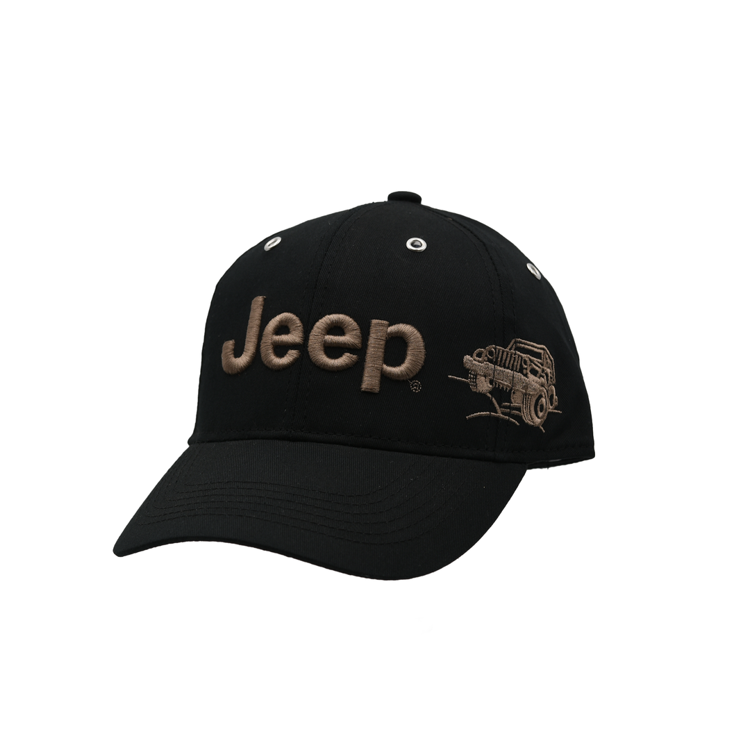 Classic Vintage Wrangler Black Cap with Tan Stitching