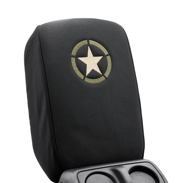 Embroidered Armrest Center Console Cover "Combat Star"