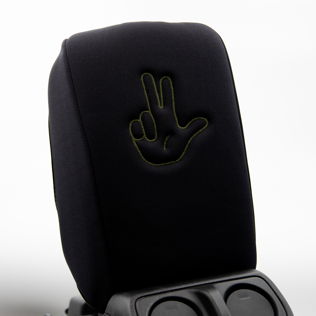 Black Armrest Cover Jeep Life Finger Wave in army green
