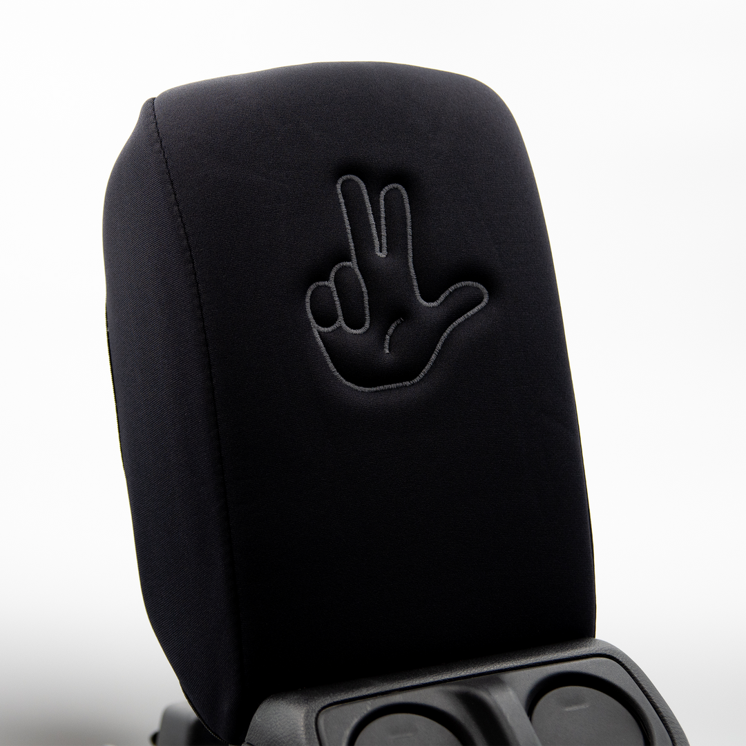Black Armrest Cover Jeep Life Finger Wave in Gray