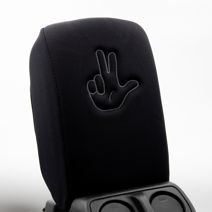 Black Armrest Cover Jeep Life Finger Wave in Gray