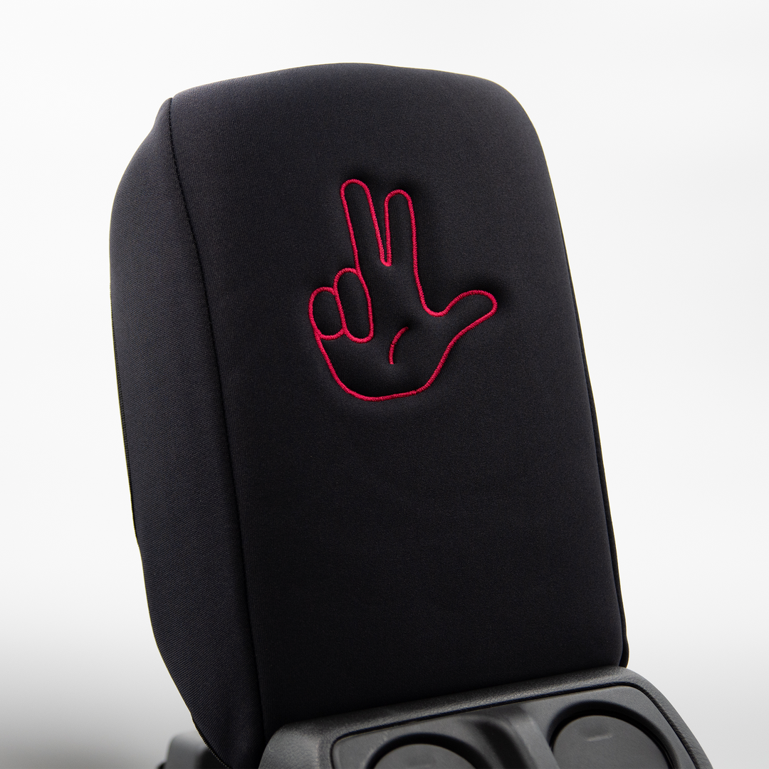 Black Armrest Cover Jeep Life Finger Wave in Hot Pink