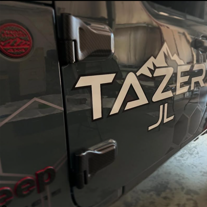 Tazer JL Customer Pic Door Hinge Cover Black Carbon Standard