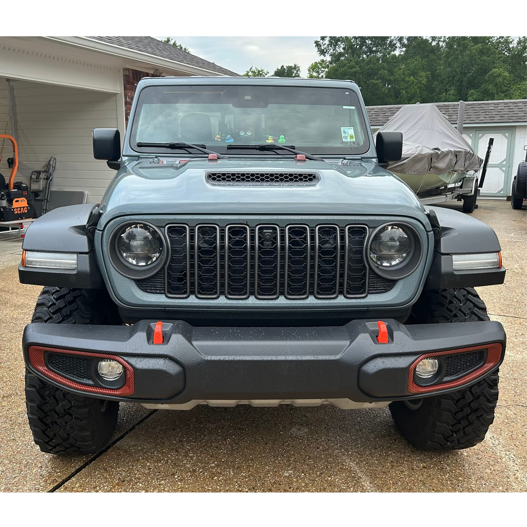 JT Gladiator Fog Trim OEM Painted Mojave-Orange/Black Carbon Graphic Gloss Finish