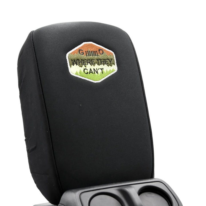 Embroidered Armrest Center Console Cover "Go Where They Can't"