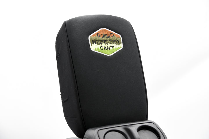 Embroidered Armrest Center Console Cover "Go Where They Can't"